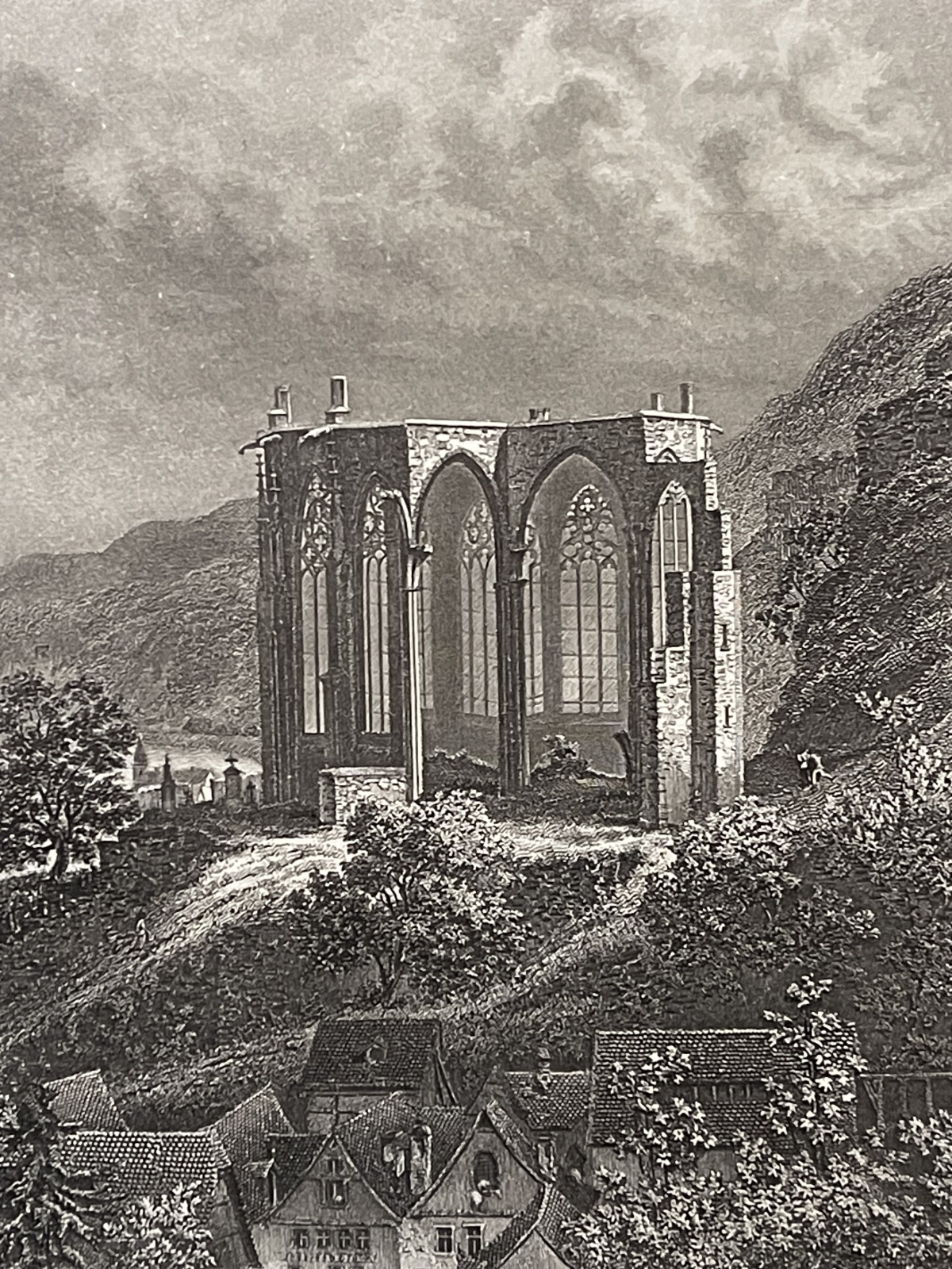 bacharach_on_the_rhine_large_antique_steel_engraving,_germany_ci1880_allemagne
