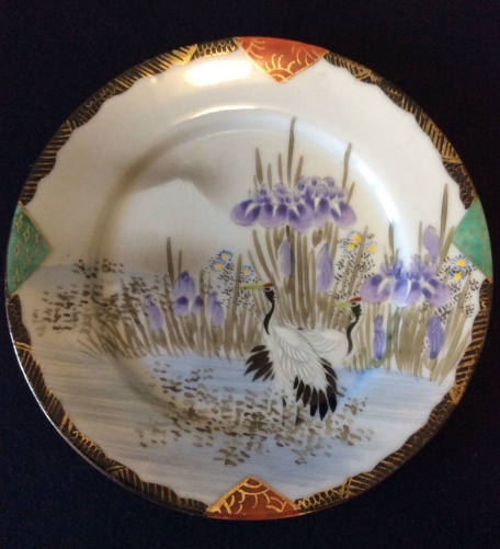 japon__assiette_porcelaine_kutani,_grues_mont_fuji_circa_1860_asie_asia_japan