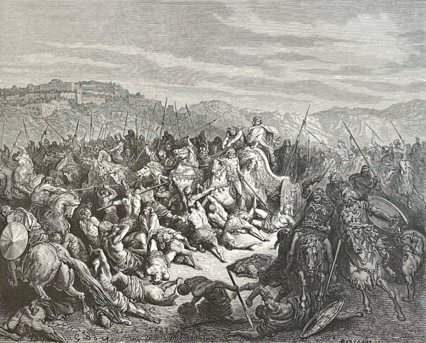 israel_achab_tue_cent_mille_syriens_gravure_dapres_gustave_dore_1874_france