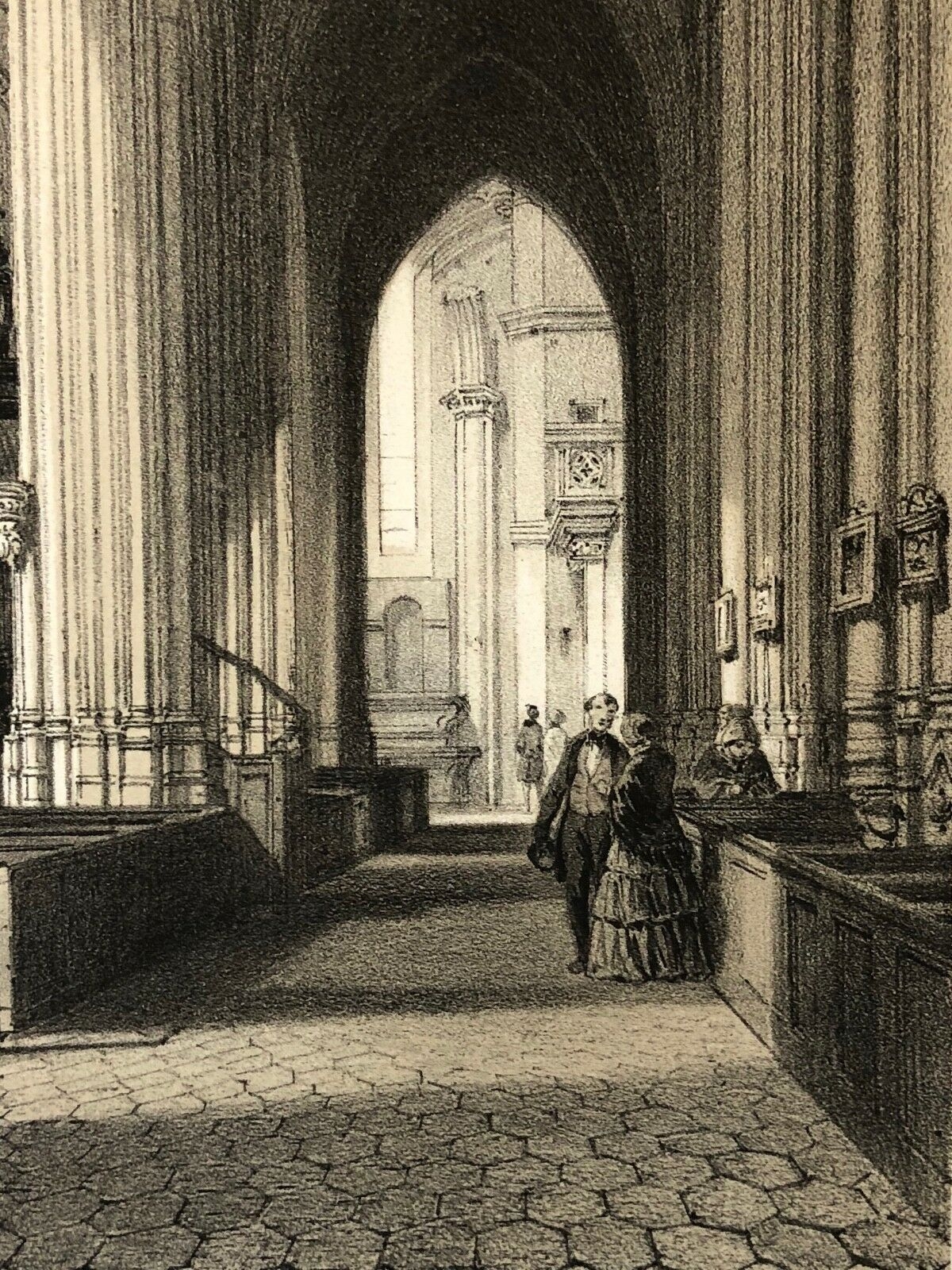 saint-ouen_de_pont-audemer_eure_lithographie_1852_architecture_gothique_normandie