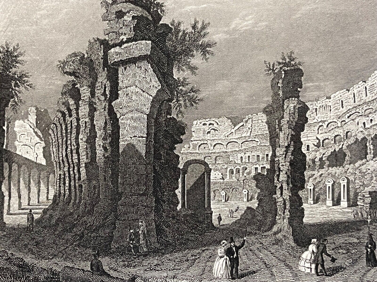le_colisee_colosseo_rome_roma_italie_gravure_de_1863_italia