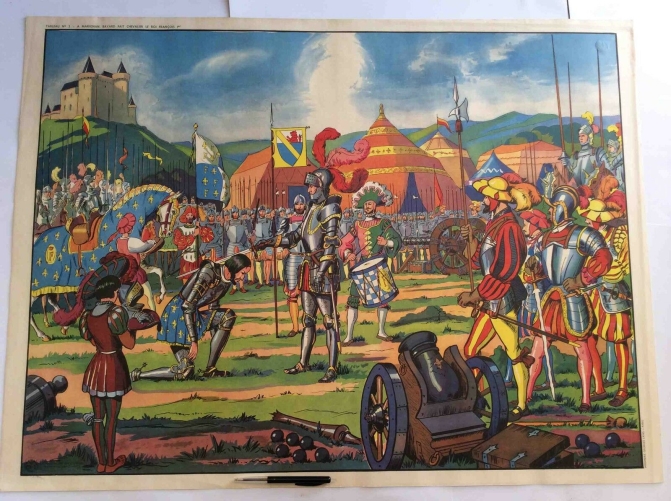 grande_lithographie_scolaire__clovis_roi_des_francs__merovingien__circa_1960_
