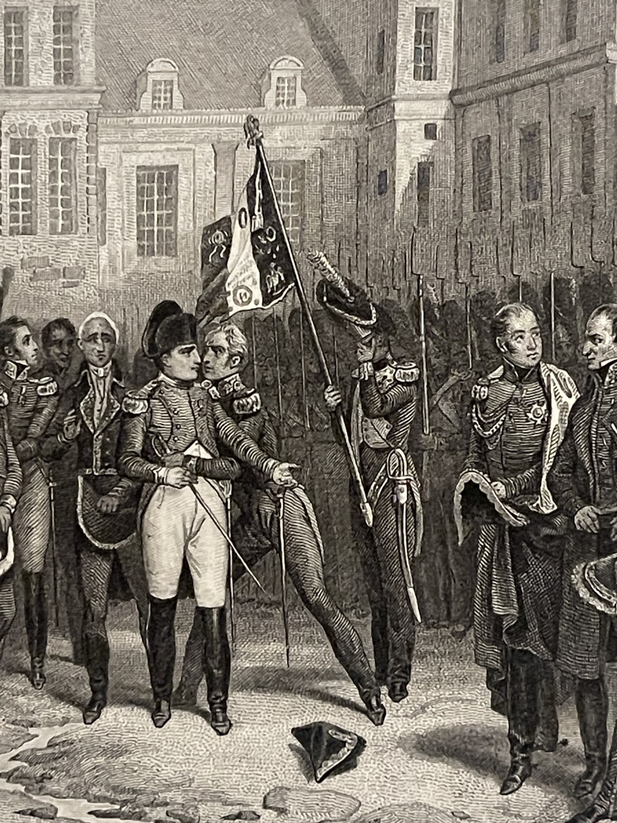 napoleon_bonaparte_adieux_a_fontainebleau_france_gravure_1836_empire_francais