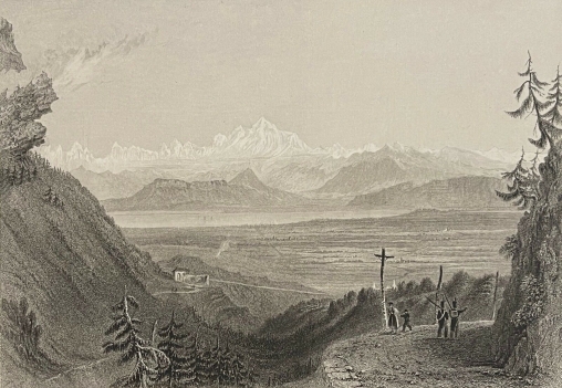 mont_blanc_coté_jura_haute_savoie_lithographie_vers_1835_france_suisse