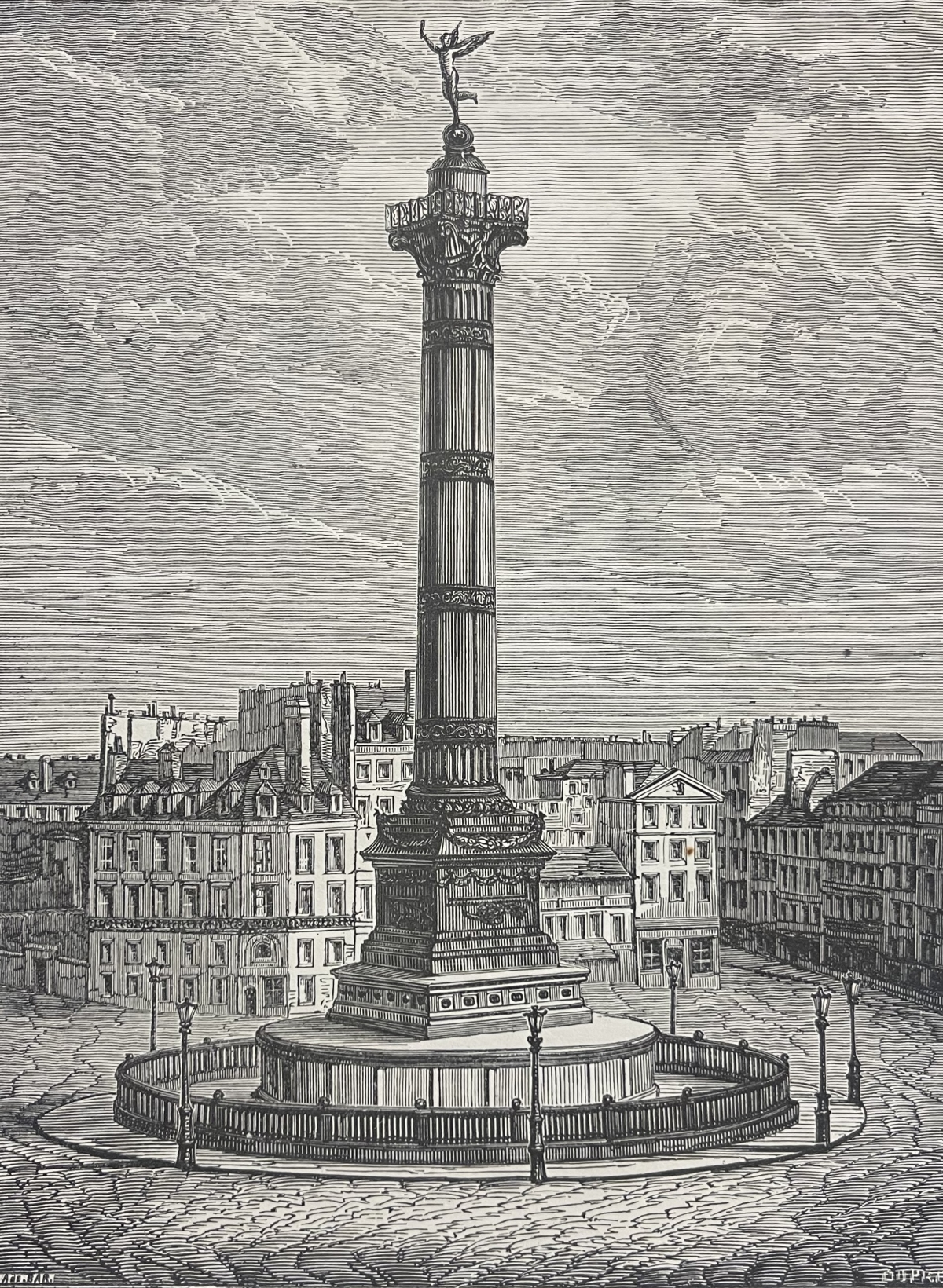 paris_la_colonne_de_juillet_place_de_la_bastille_gravure_1845_france