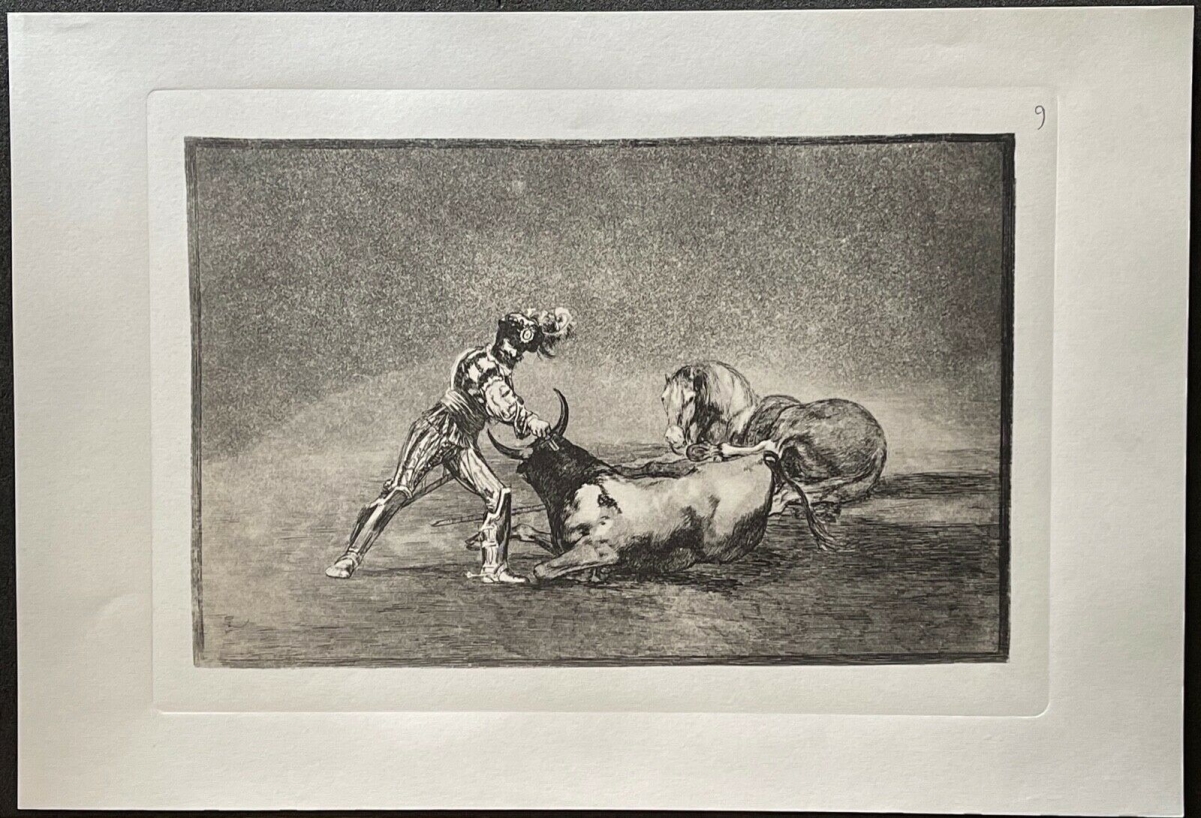 francisco_goya_1746-1828_espagne_tauromachie_taureau_cheval_fac-simile_c_1982