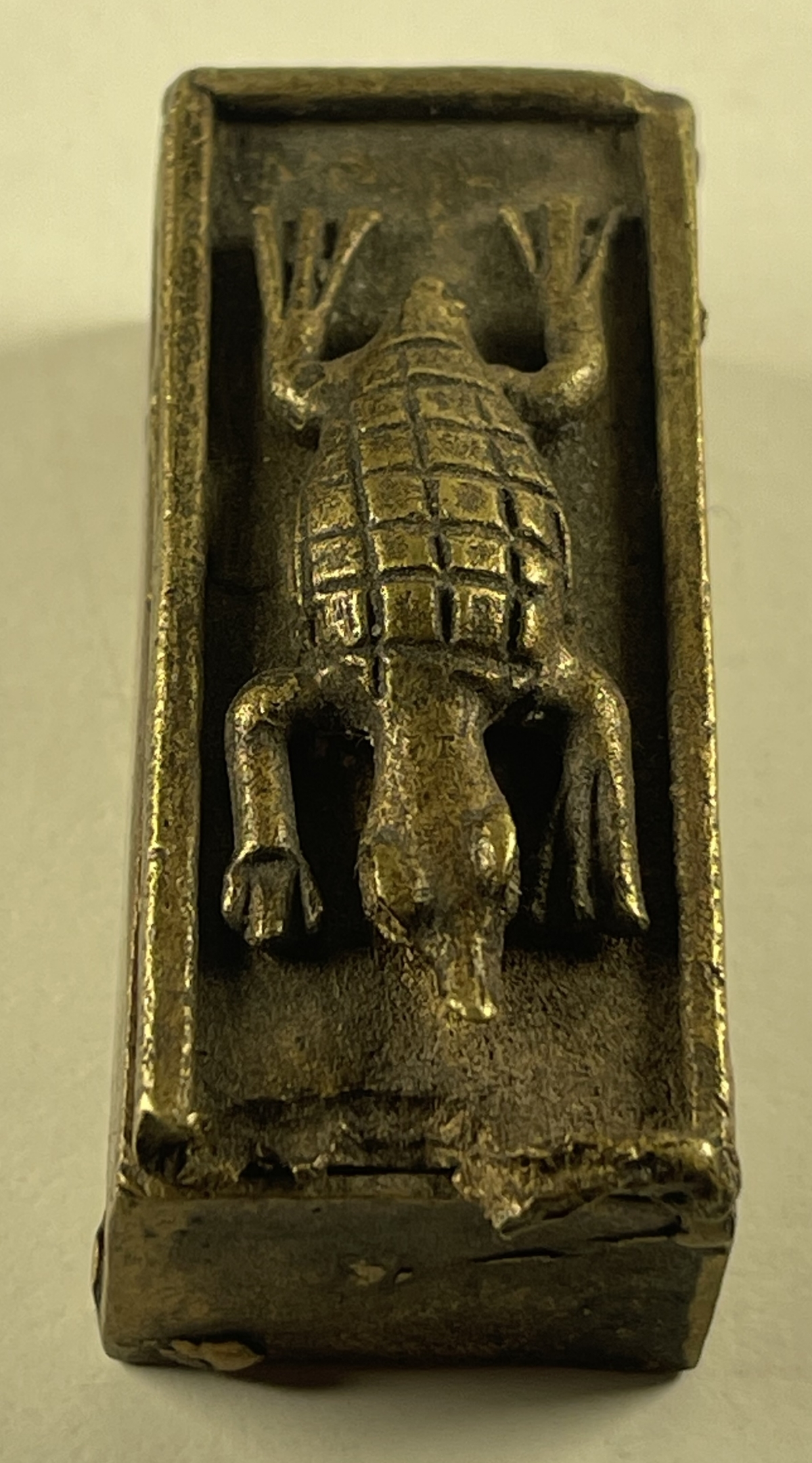 african_akan_style_bronze_gold_weight_box_crocodile_ghana_ashanti_tribal
