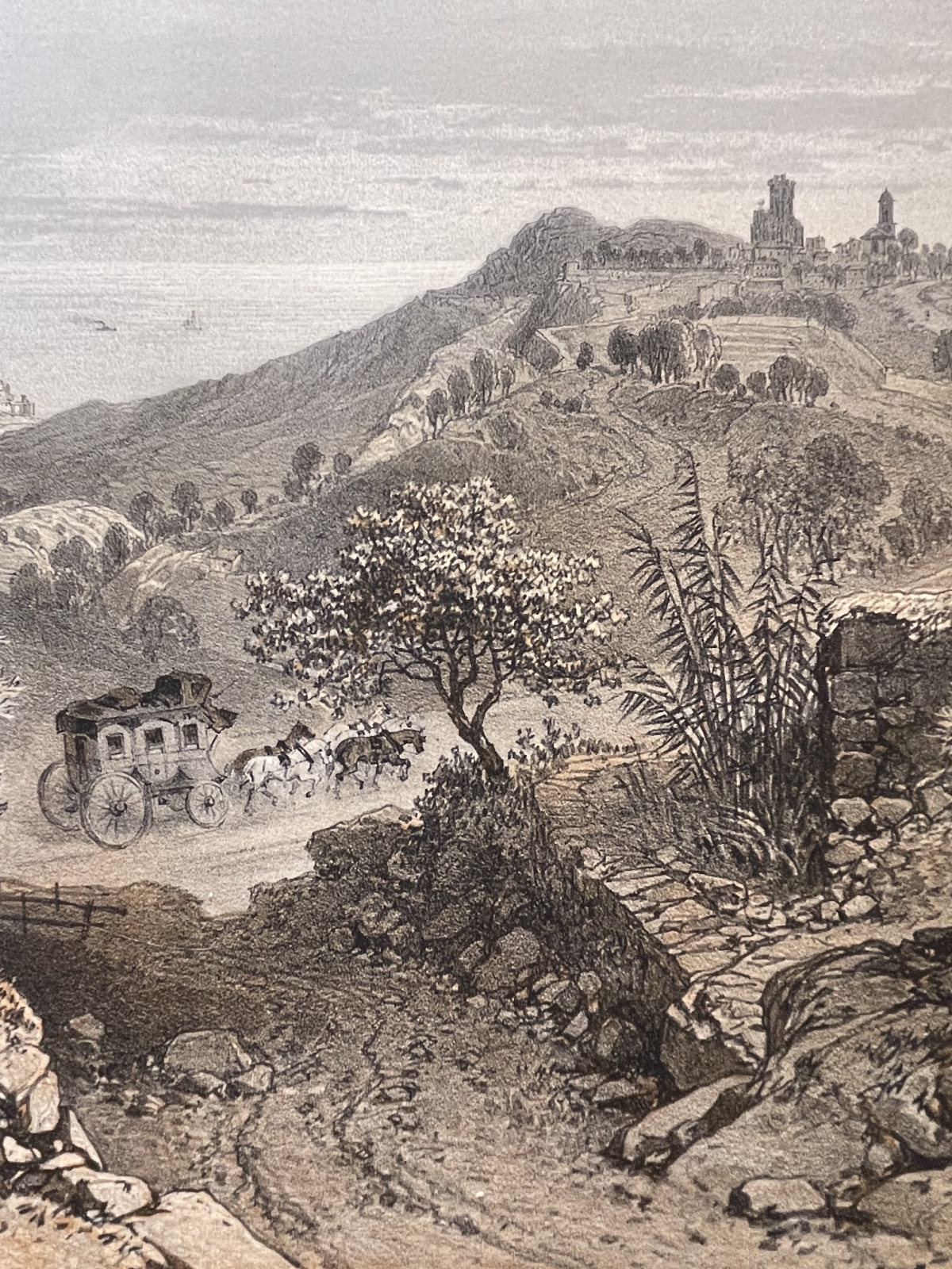 la_turbie_monaco_nice_french_riviera_landscape_antique_lithograph_1864