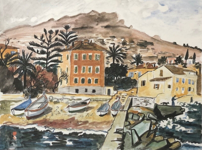 erbalunga_corse_dapres_yves_brayer_estampe_de_1978_france_photogravure