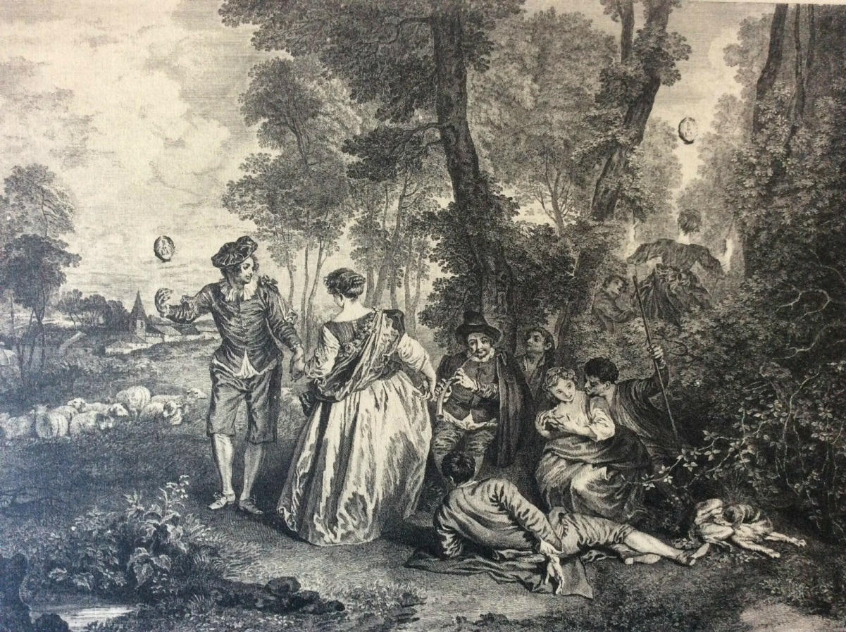 watteau_les_plaisirs_pastoral_xviiie_retirage_heliogravure_de_1920_