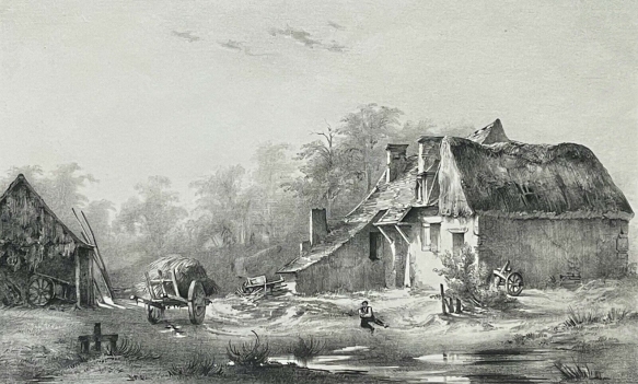 cernay_sennheim_en_alsacien_sanna_lithographie_de_1837_haut-rhin_france