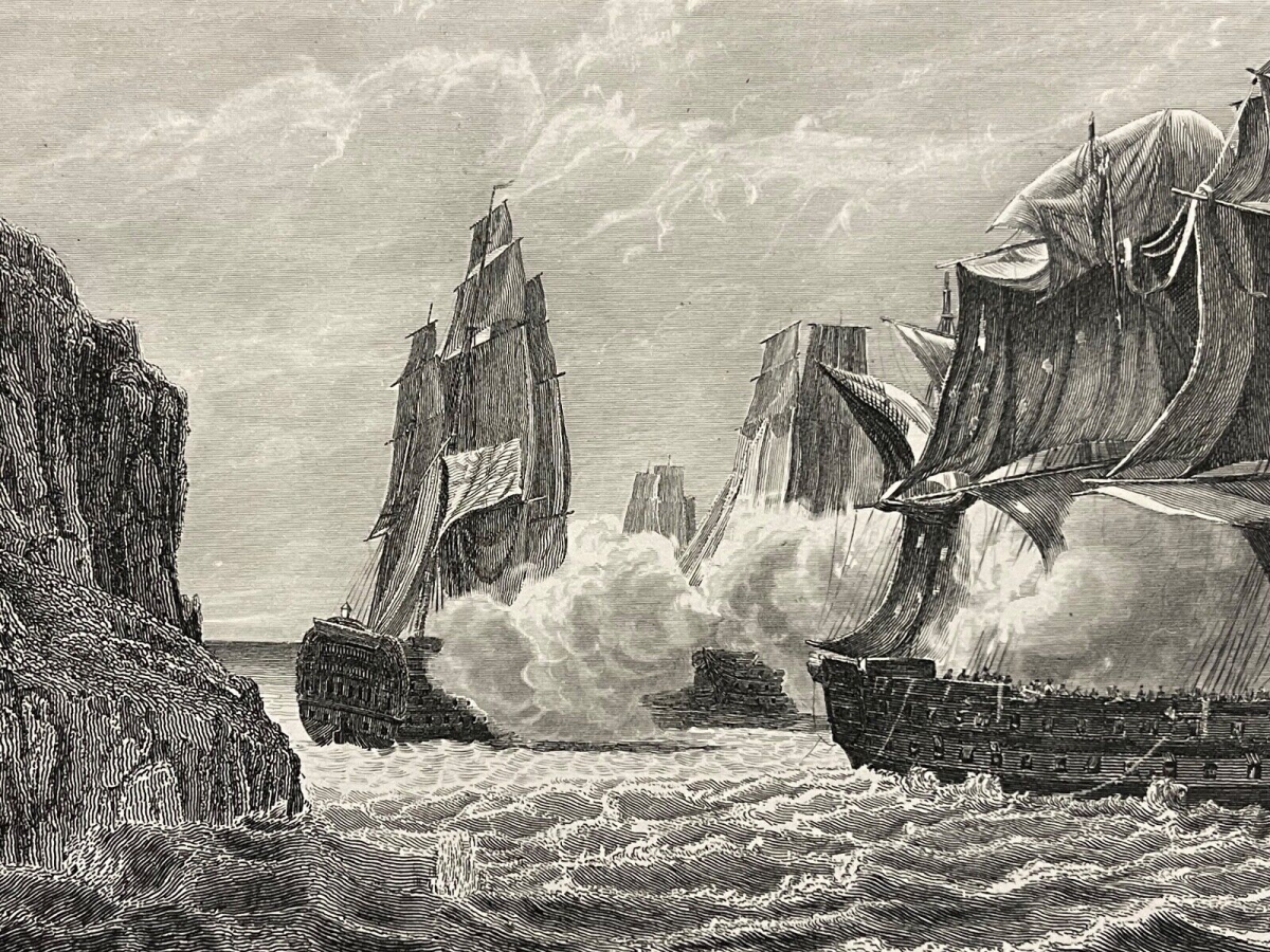 toulon_romulus_contre_3_vaisseaux_angleterre_1814_napoleon_bonaparte_1837_marine