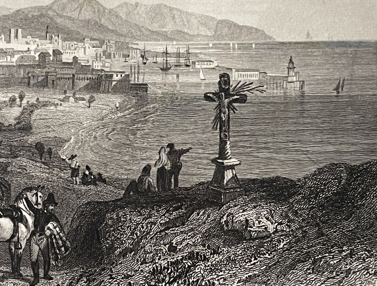 barcelone_par_rouargue_gravure_de_1840_espagne_espagna_barcelona_catalogne