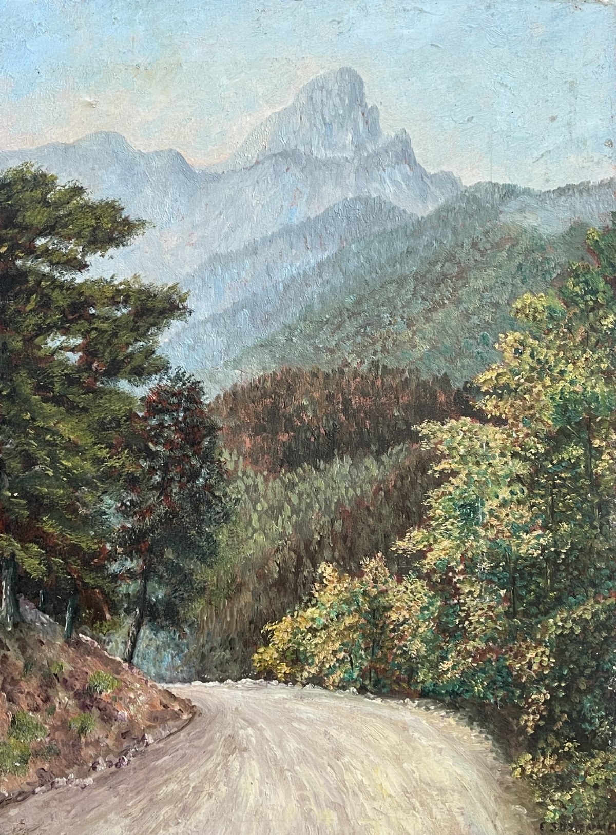 obiou_route_de_mens_peinture_acrylique_sur_bois_provence_france