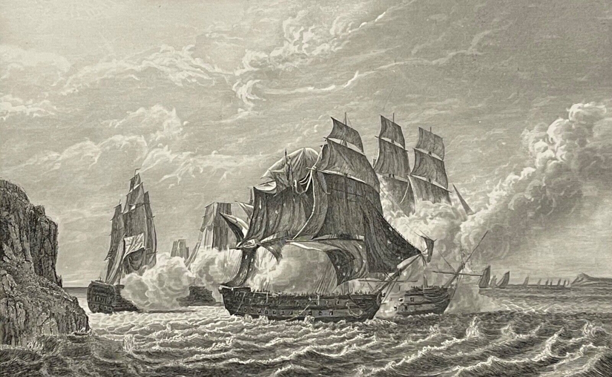 toulon_romulus_contre_3_vaisseaux_angleterre_1814_napoleon_bonaparte_1837_marine