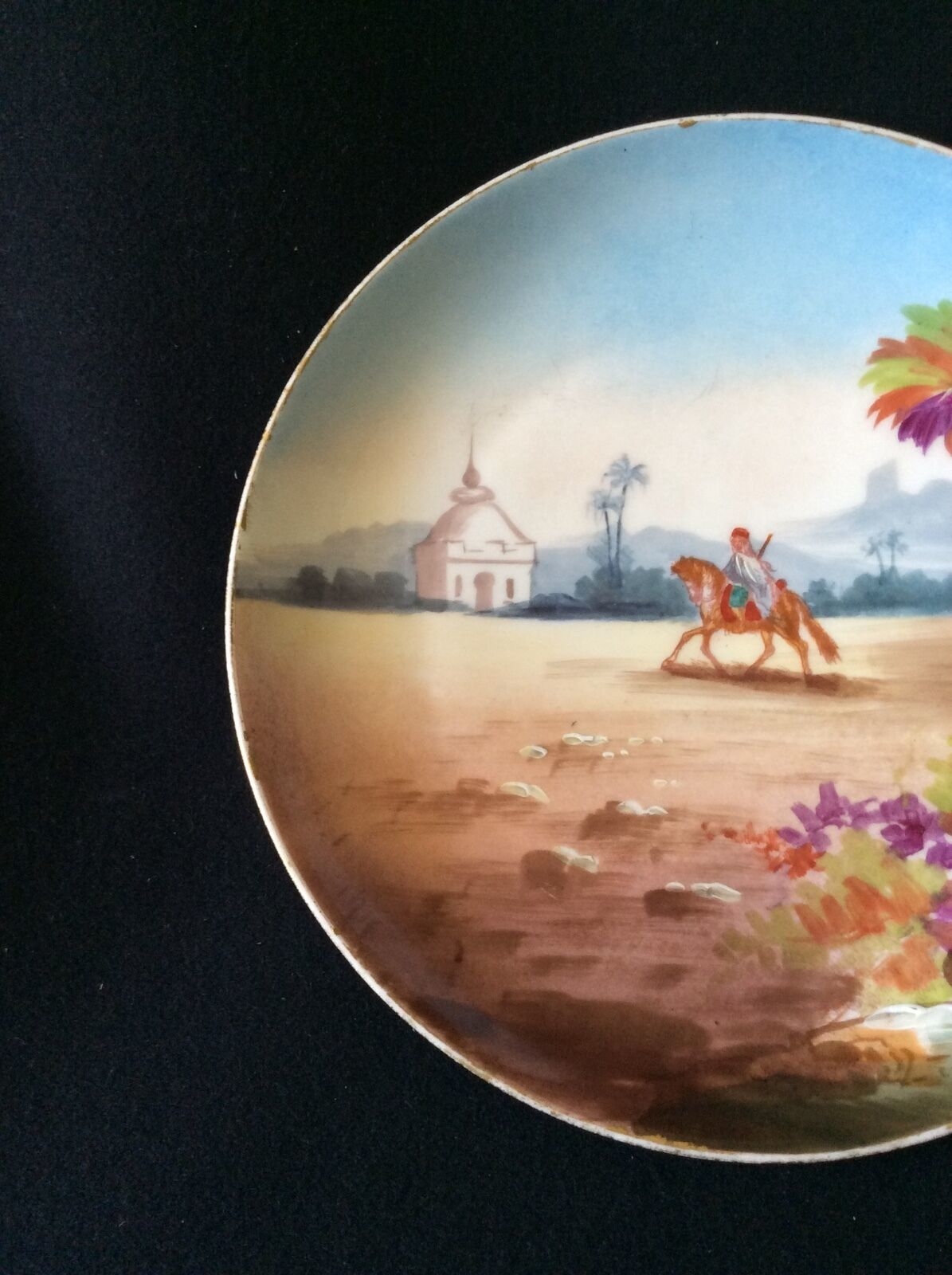 assiette_orientaliste_debut_xxe_cavalier_arabe