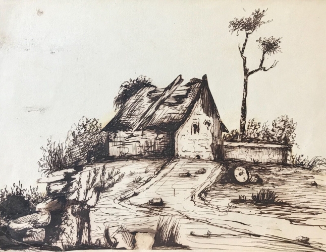 chaumiere_moyen_age_medievale_1852_hippolyte_blondel_picardie_ou_ile-de-france