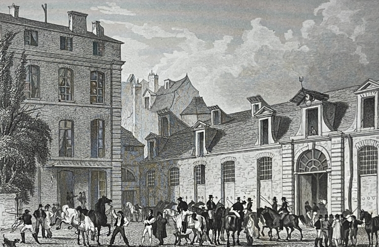 paris_poste_royale_rue_de_labbaye_france_gravure_de_1829