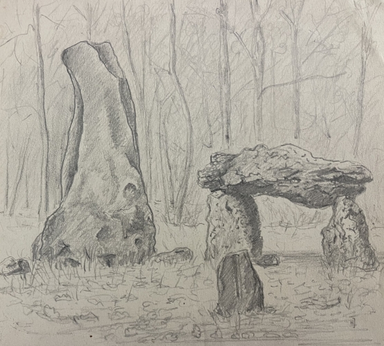 le_menhir_et_les_faux_dolmens_en_foret_de_meudon_dessin_graphite_c_1938_anonyme
