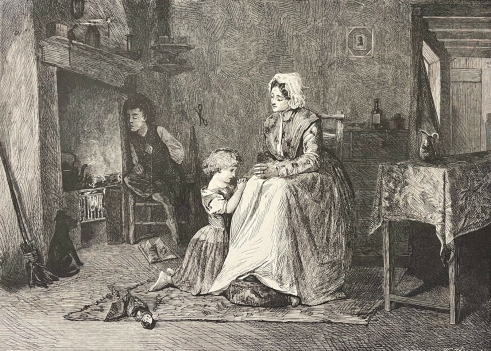 la_priere_du_soir_par_john_burr_1831-1894_gravure_de_1869