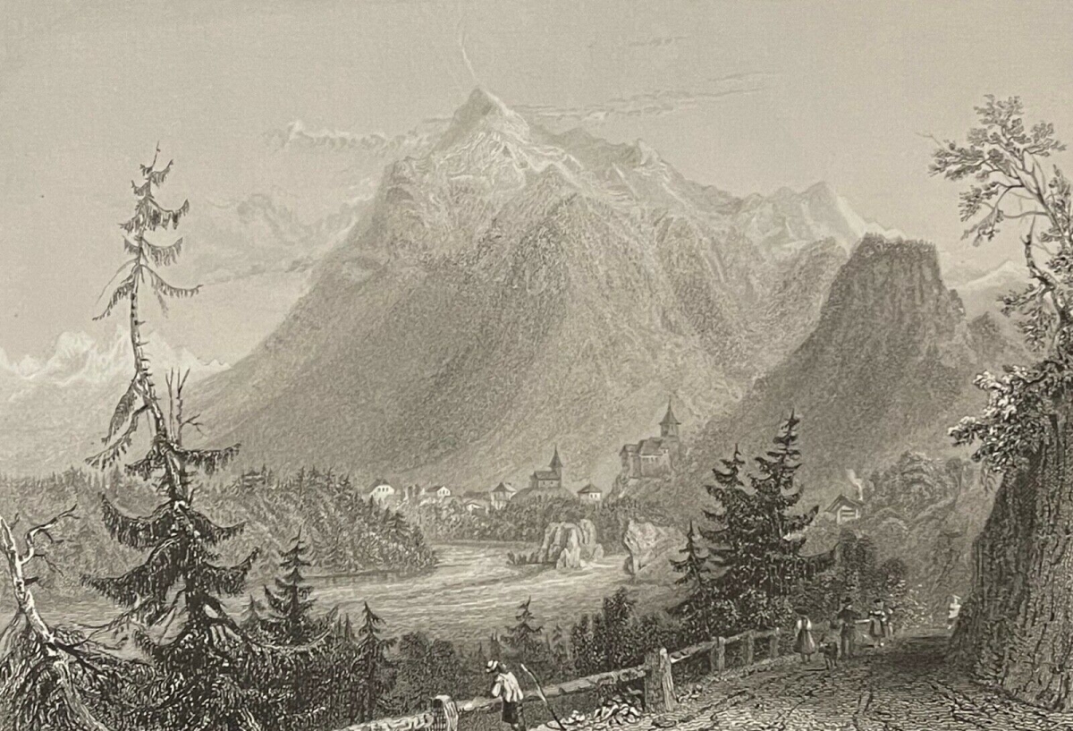 lenk_im_simmental_switzerland_lithographie_de_1836_suisse_oberland_bernois_berne