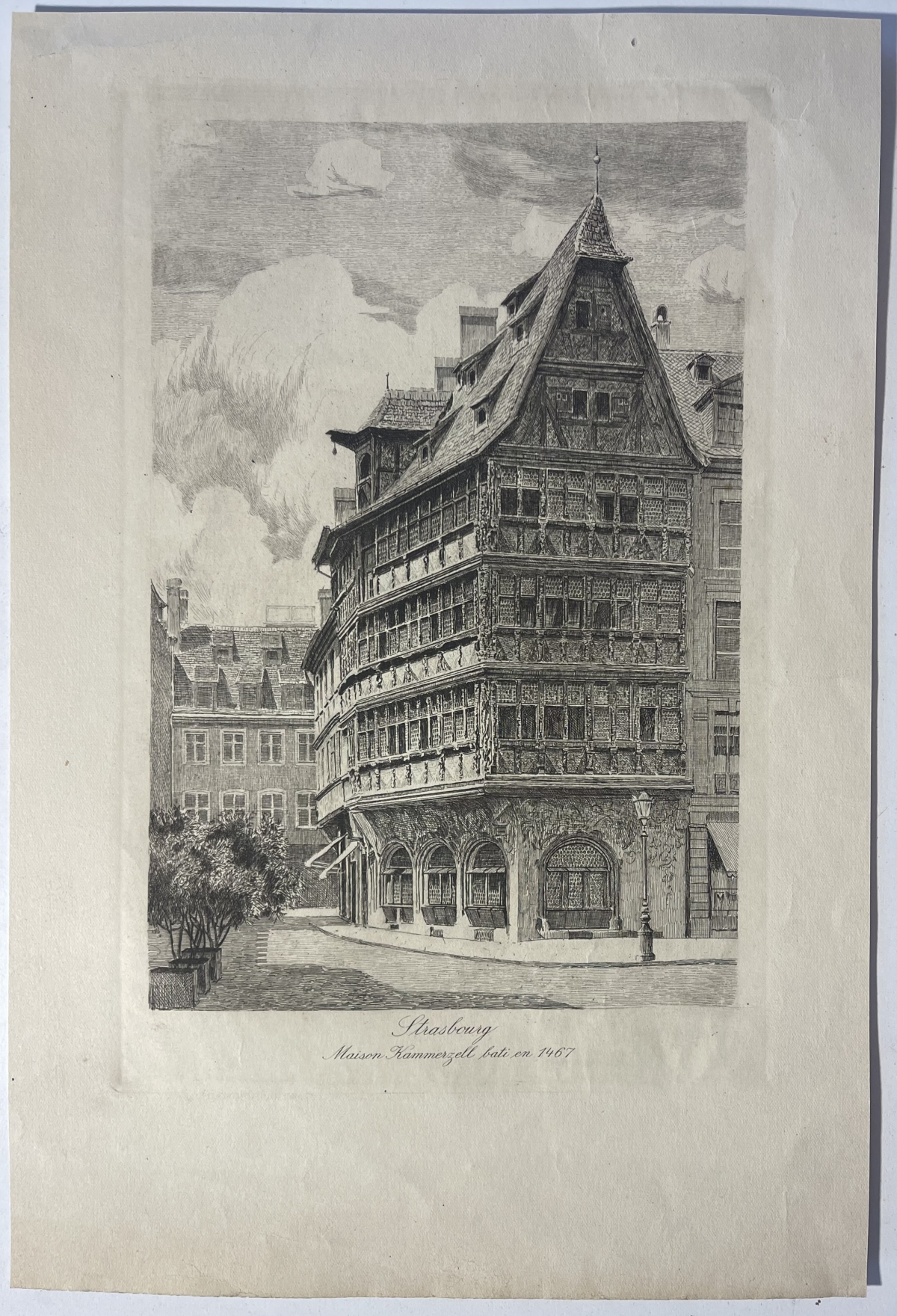 strasbourg_kammerzell_house_drypoint_etching_c_1920_alsace_architecture_france