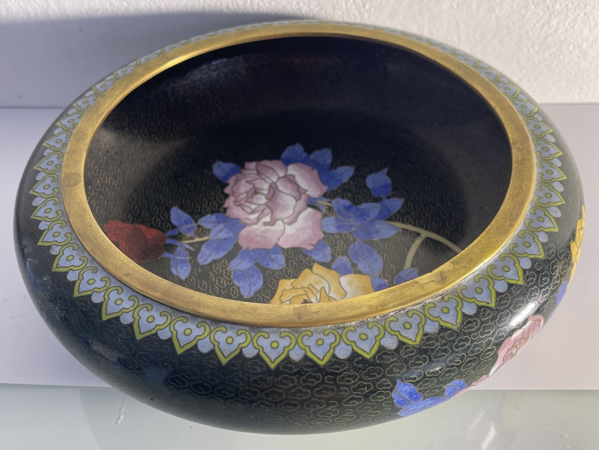 chine__superbe_vasque_en_bronze_cloisonne,_polychromie,_fleurs__china_zhongguo_