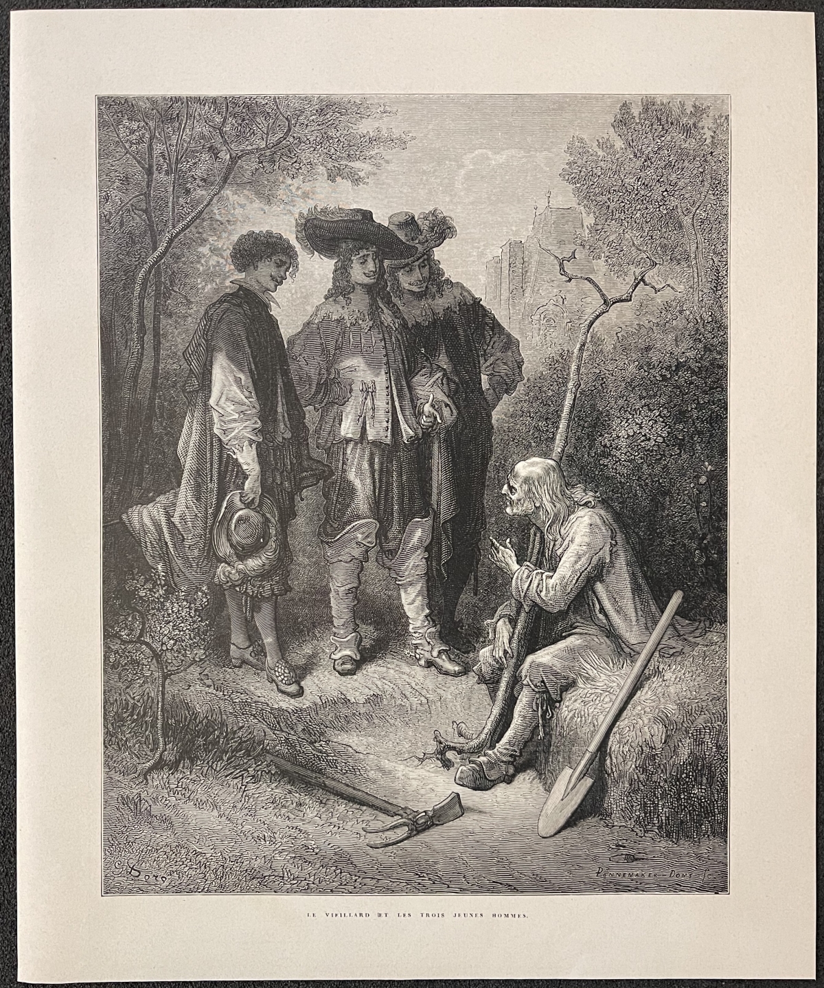 le_vieillard_et_les_trois_jeunes_hommes_fables_la_fontaine_gustave_dore_gravure