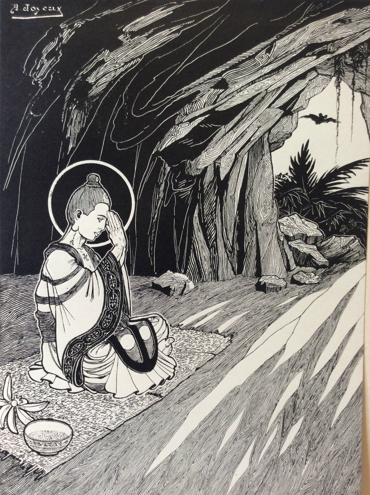 bouddhisme__bouddha_gaudama,_paroles_merveilleuses__gravure_sur_zinc_joyeux_1922_