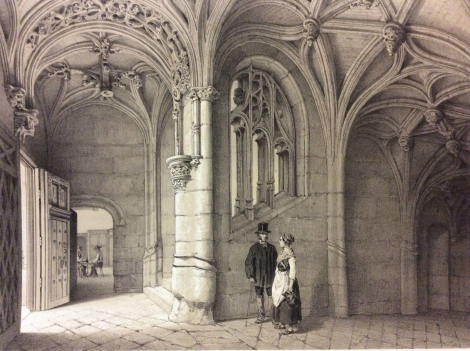 michel-charles_fichot_lithographie_nantouillet_vestibule_escalier_chateau_xixe