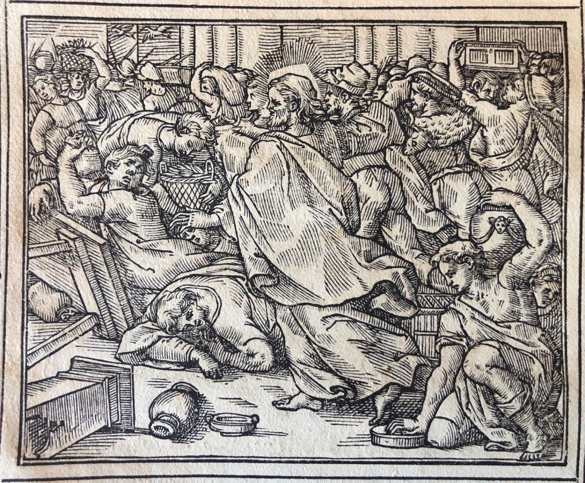 evangiles_arabe_raimondi_1591_tempesta_parasole_medicis_marchands_du_temple_roma