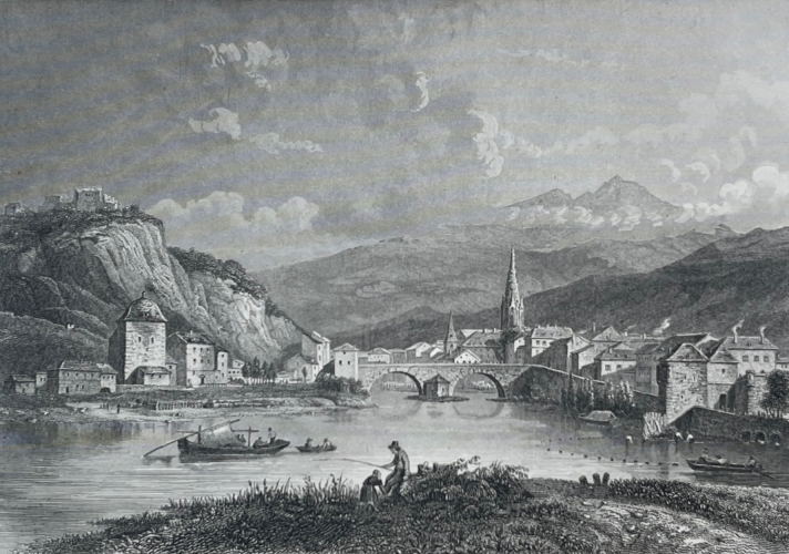 grenoble_bastille_et_le_pont_saint-laurent_par_lhuillier_1855_france_isere