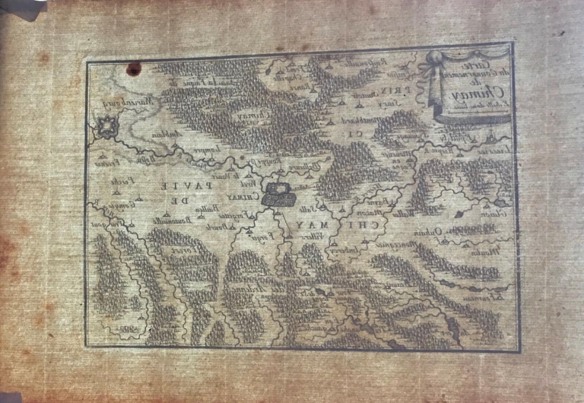 chimay_hainaut_belgium_gravure_au_burin_chimai_belgique_plan_circa_1663