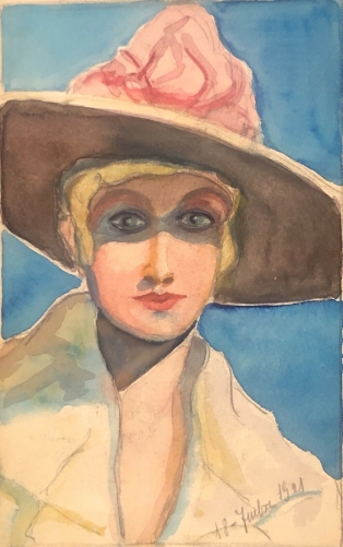 portrait_de_femme_au_chapeau_anonyme_debut_xxe_post_fauvisme_1921_fauve