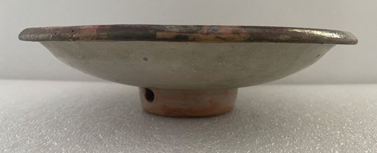 maroc__ceramique_marocaine__plat_rond_polychrome_signe,_localisation_a_identifier