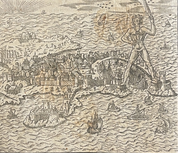 grece_colosse_de_rhodes_dapres_andre_thevet_1504-1592_gravure_1575