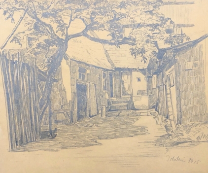 idstein_hesse_allemagne_rheingau-taunus_darmstadt_dessin_graphite_de_1915