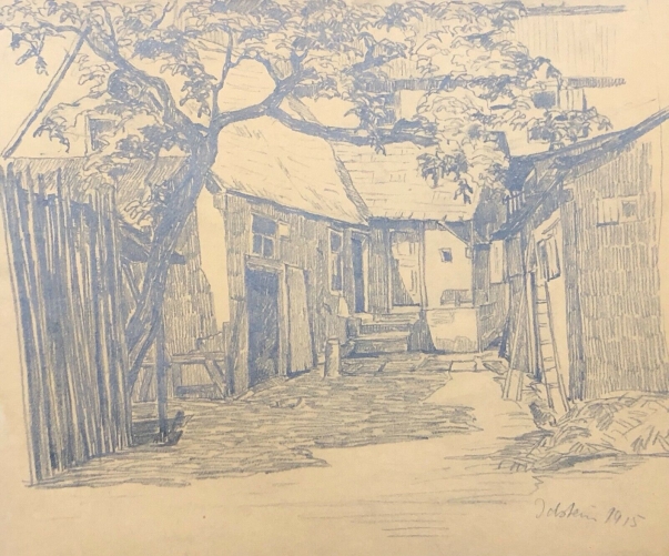 idstein_hesse_allemagne_rheingau-taunus_darmstadt_dessin_graphite_de_1915