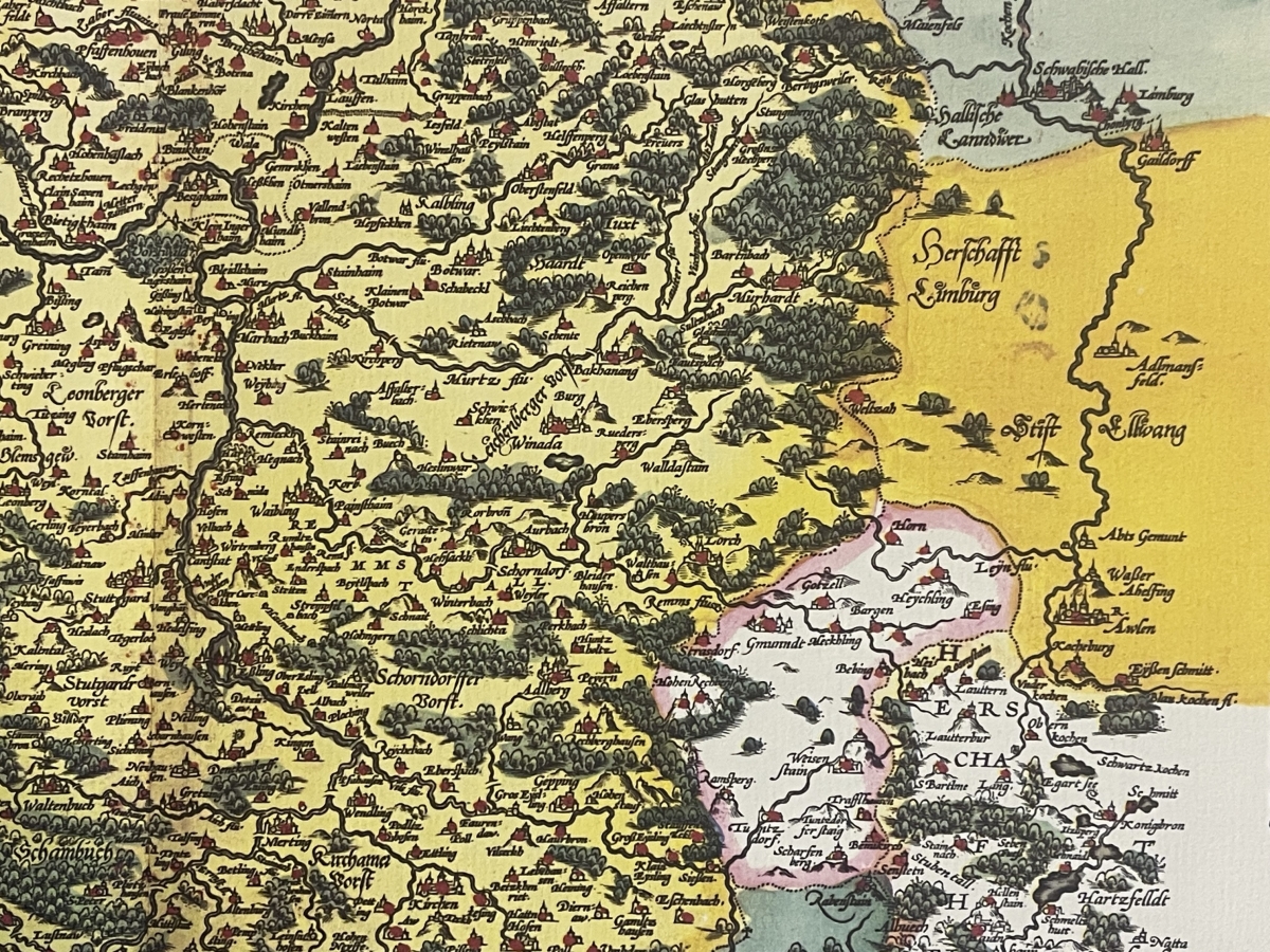 allemagne_wirtenberg_carte_abraham_ortelius_1584_tirage_de_1969_bade-wurtemberg