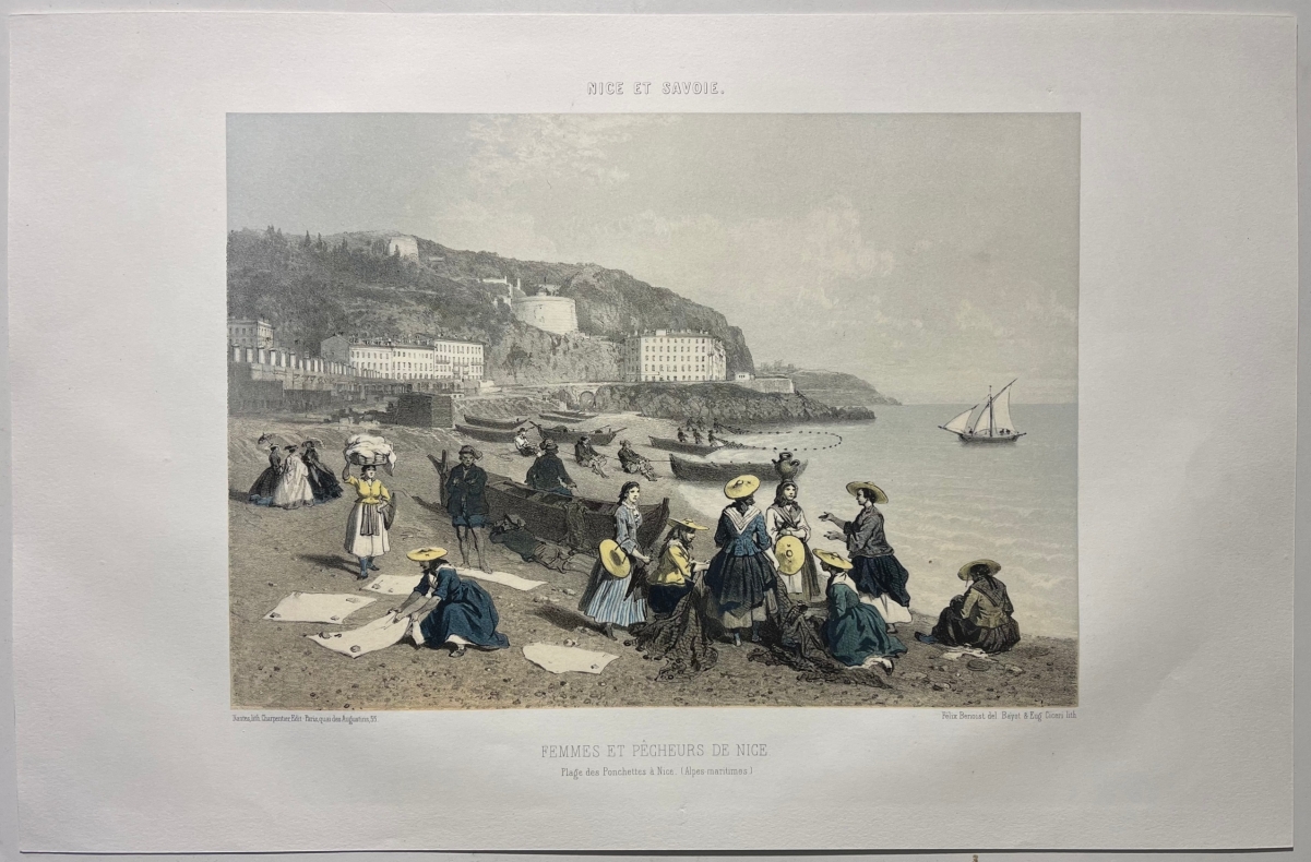 nice_savoie_femmes_et_pecheurs_plage_des_ponchettes_lithographie_1864