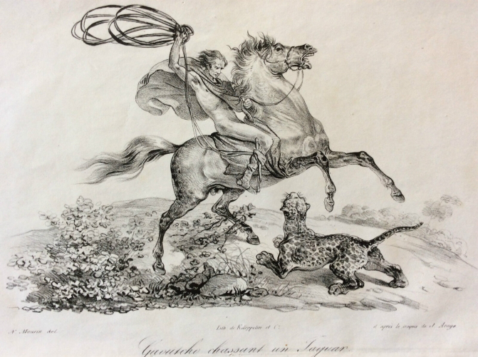 amerique_du_sud_bresil_gaoutcho_gaucho_chassant_un_jaguar_colonialisme_1836