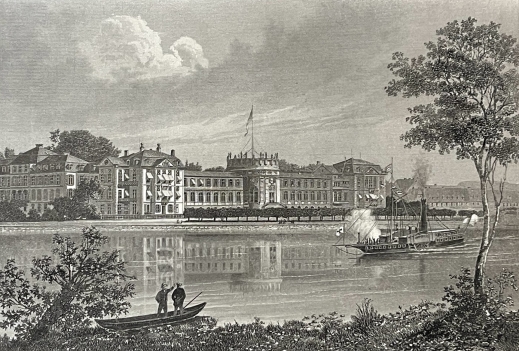 biebrich_palace_on_the_rhine_antique_steel_engraving_allemagne_c_1880_germany