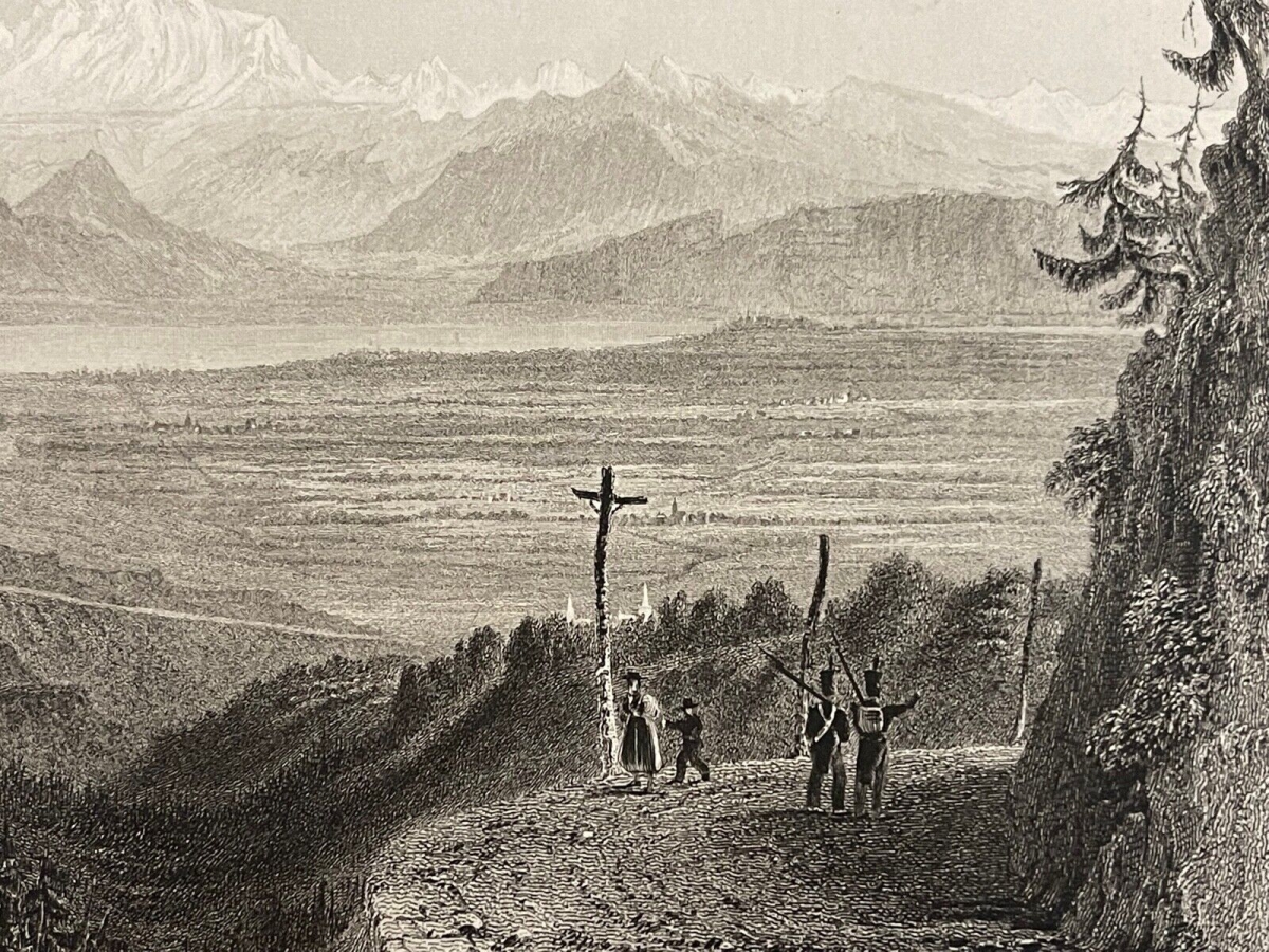 mont_blanc_coté_jura_haute_savoie_lithographie_vers_1835_france_suisse