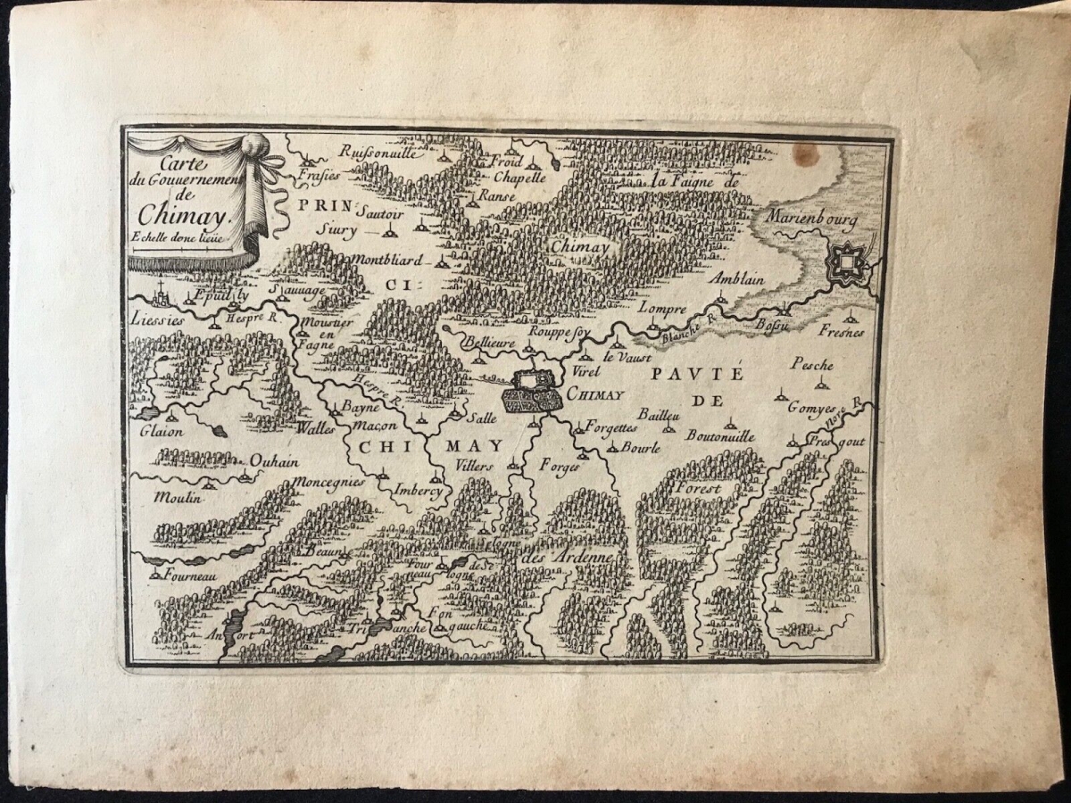 chimay_hainaut_belgium_gravure_au_burin_chimai_belgique_plan_circa_1663