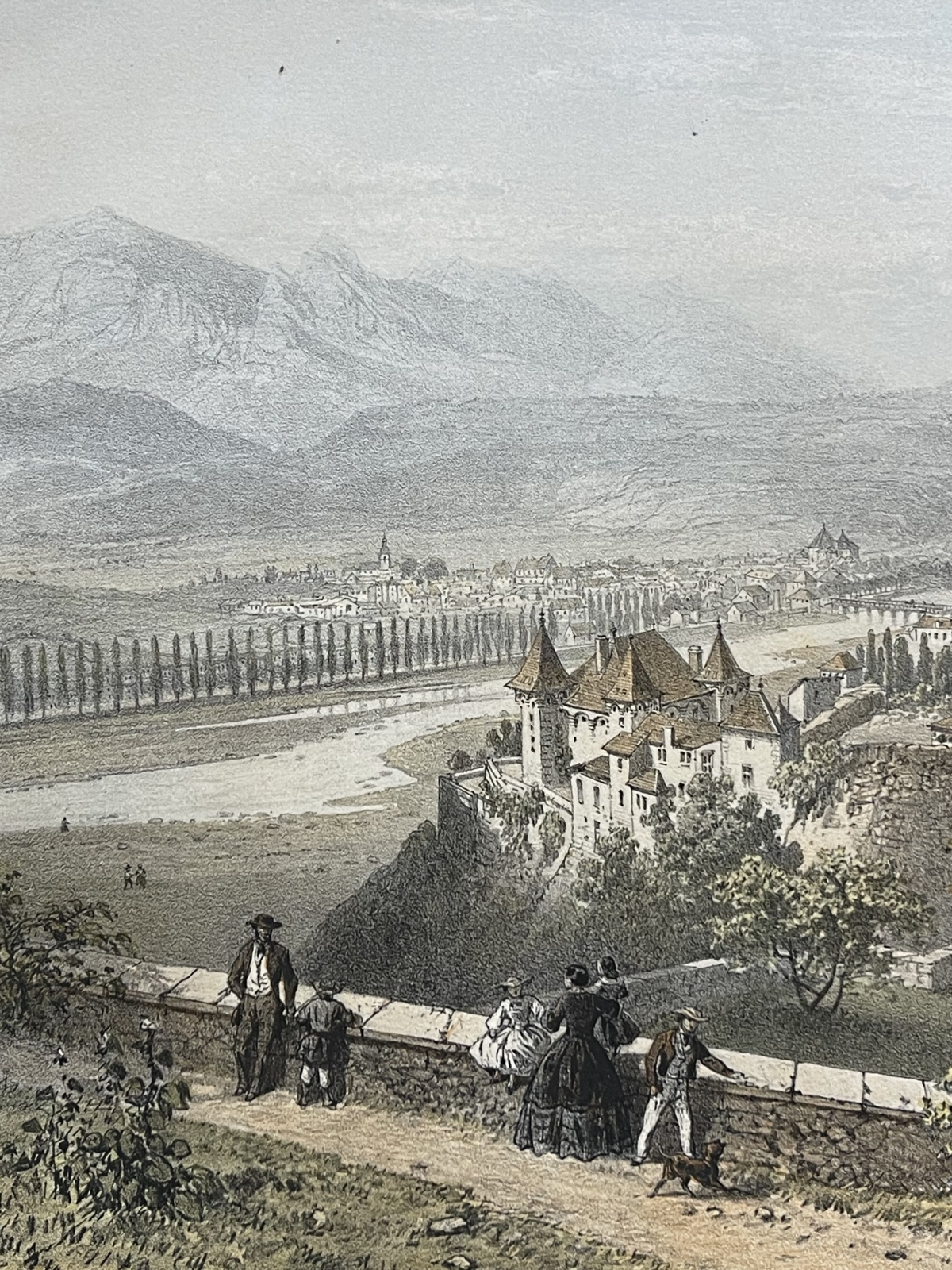 albertville_&_conflans_savoie_antique_lithograph_1864_felix_benoist_french_alps