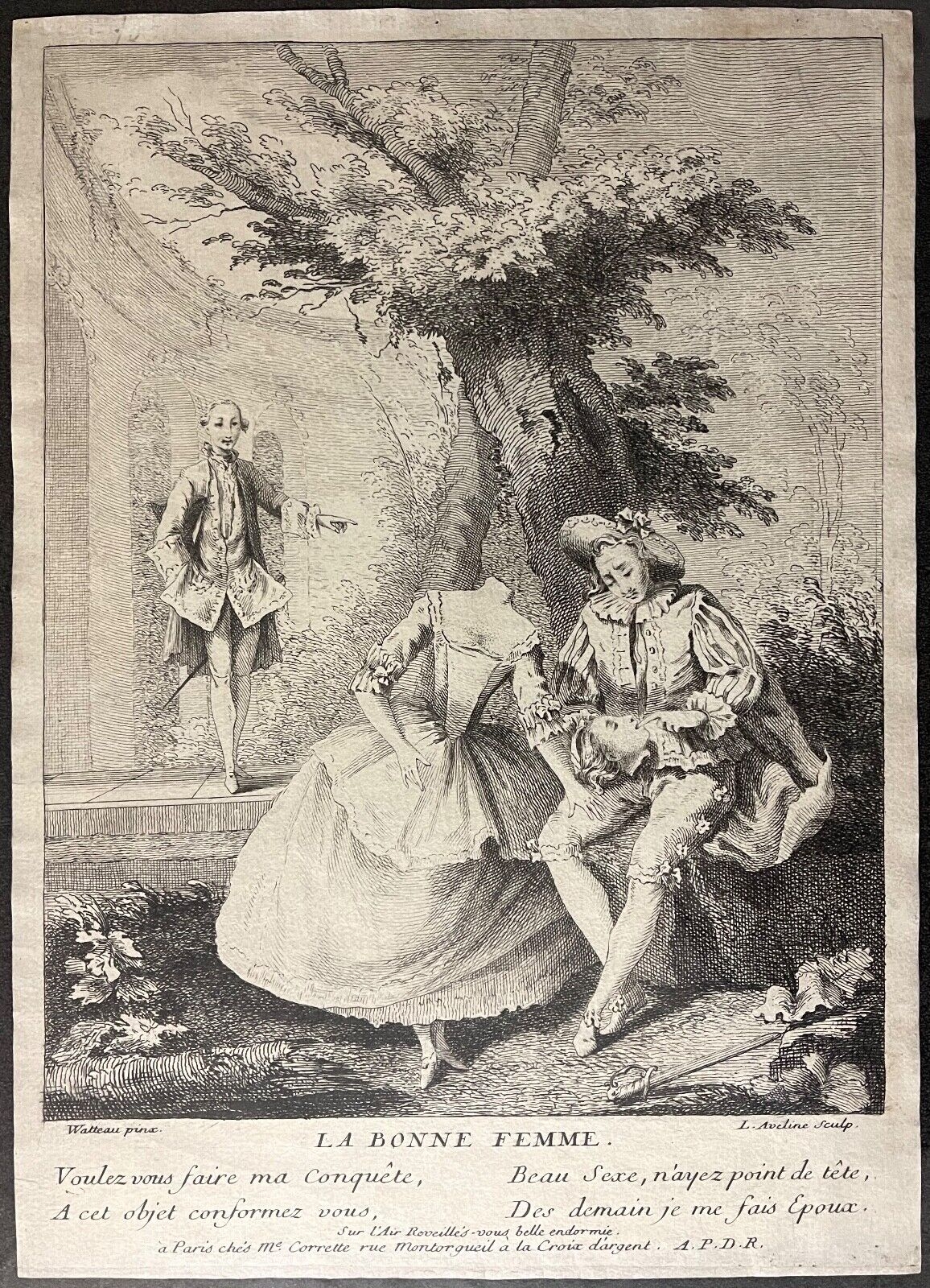 antoine_watteau_1684-1721_graveur_aveline_la_bonne_femme_oeuvre_rare_misogyne