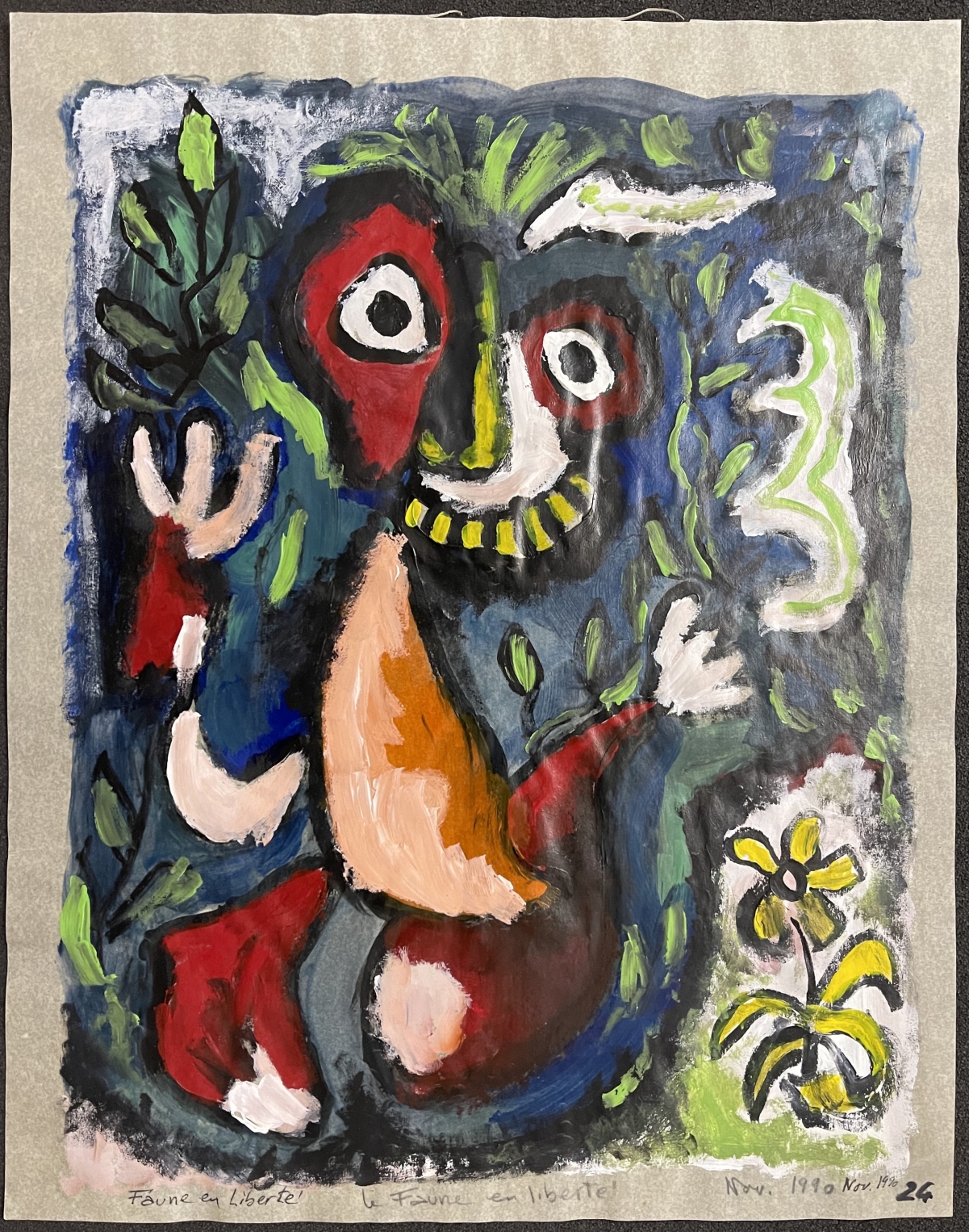 faune_en_liberté_acrylique_sur_calque_1990__norbert__palmade_1928-_2019