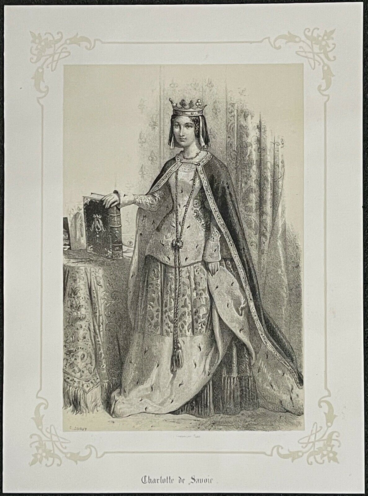 charlotte_de_savoie_1441-1483_reine_de_france_lithographie_de_1848_xixe
