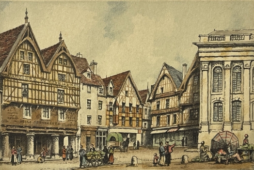 beauvais_three_pillars_house_city_antique_engraving_c_1900_oise_france