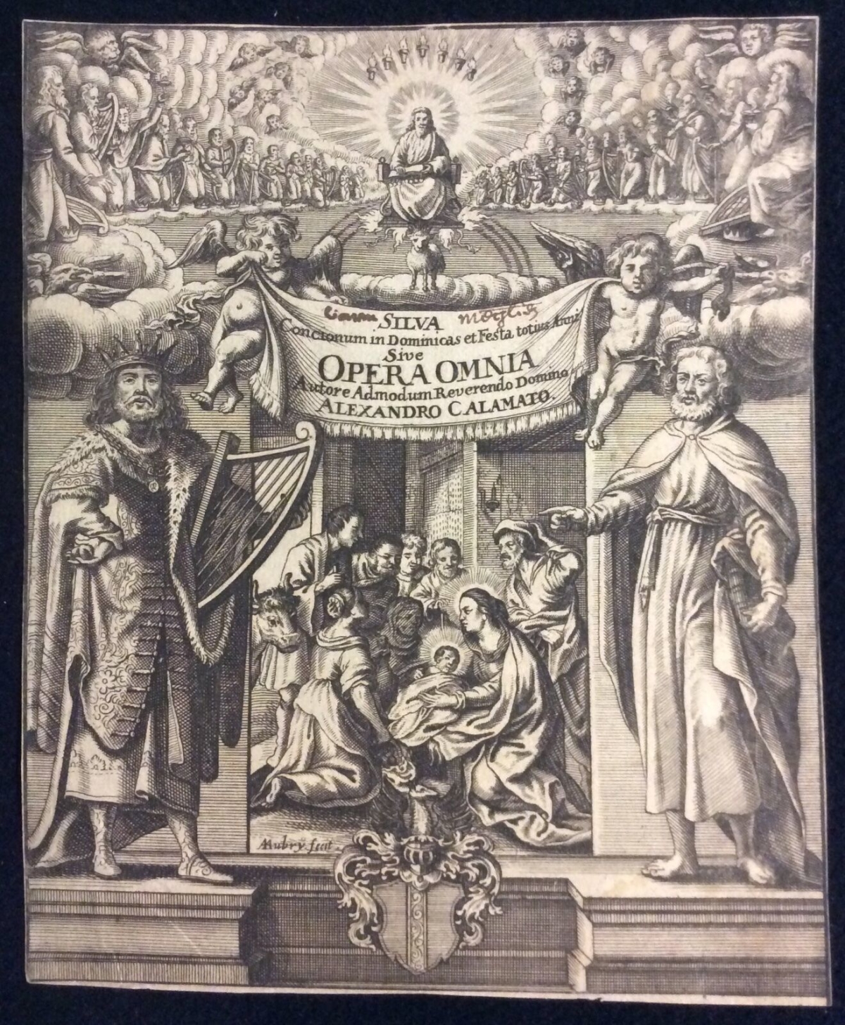 abraham_aubry_frontspice_pera_omnia_sive_nova_sylva_concionum_1679